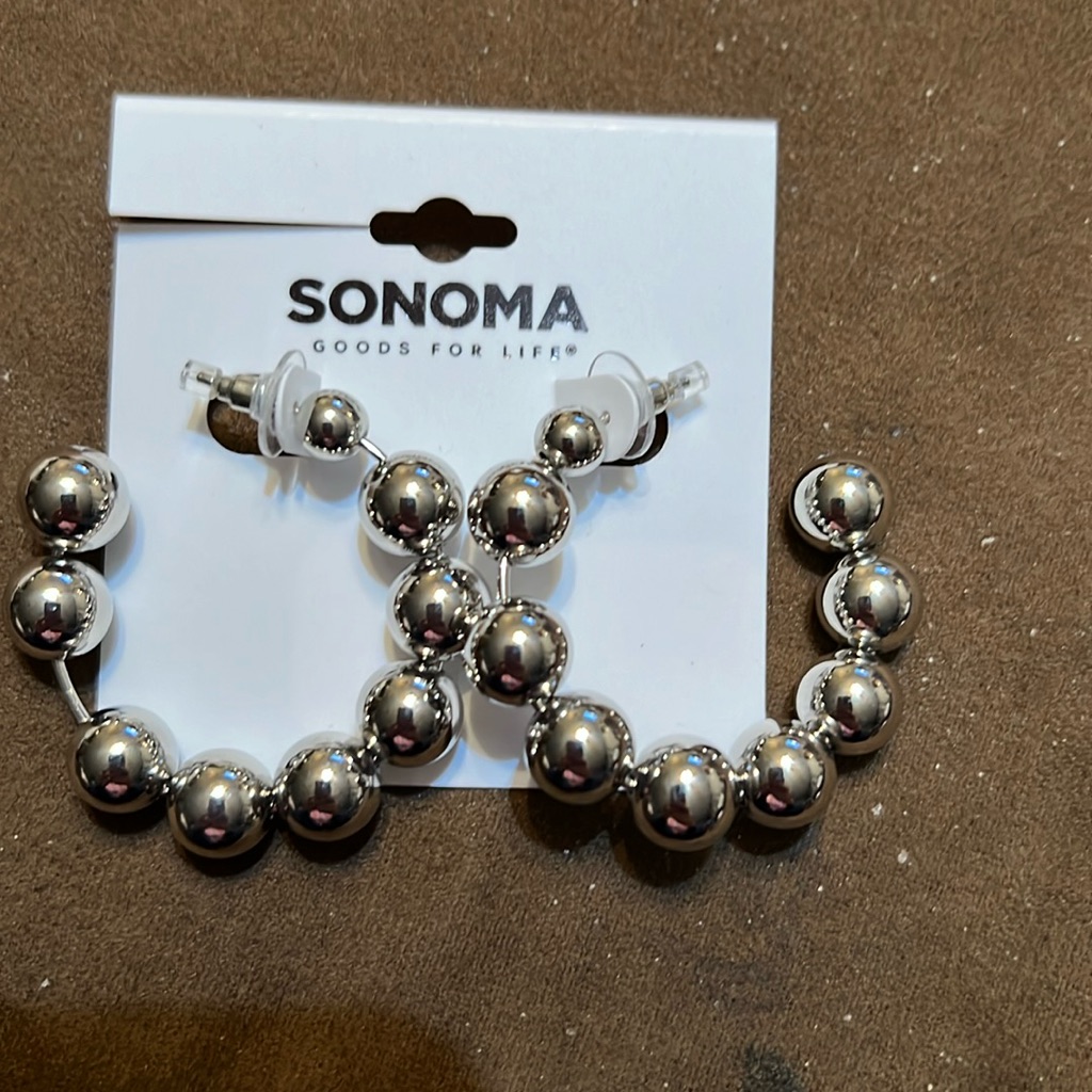 Nwt Sonoma Ball Hoop Earrings